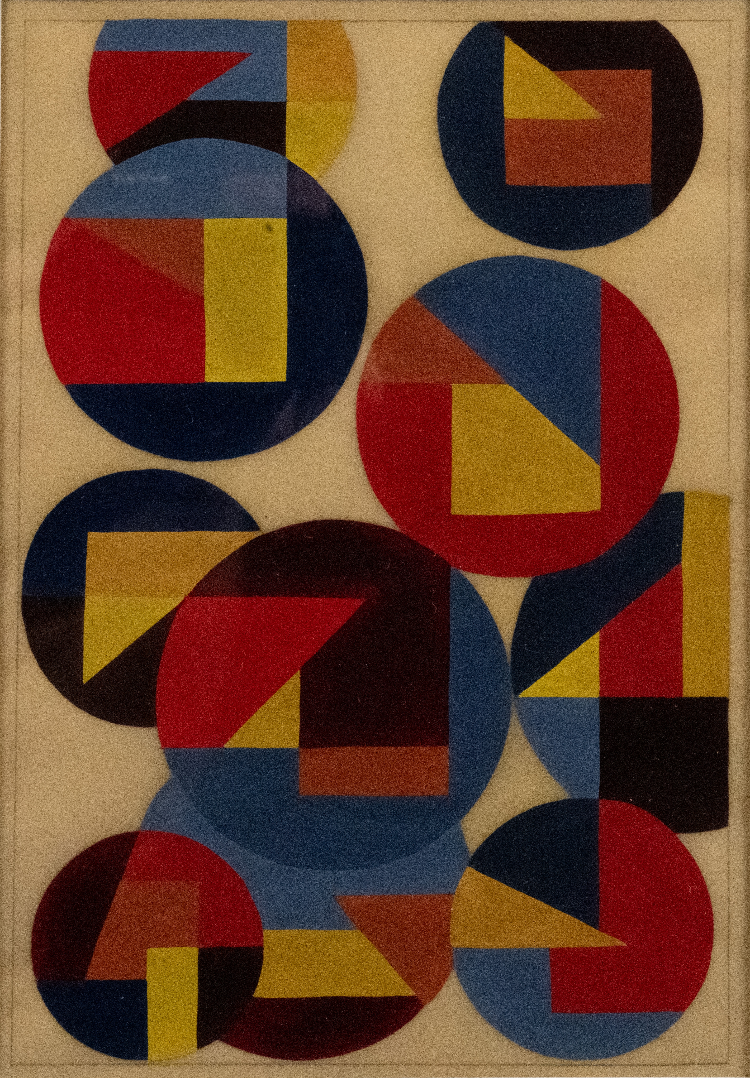 Artwork by Dionigi Cossu, Dionigi Cossu Abstract Geometric Composition, Made of Painting Watercolor and Gouache on Paper