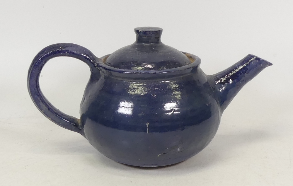 Artwork by Lise B. Moorcroft, Lise B. Moorcroft Handthrown Blue Teapot. Incised LM monogram to base. Height: 12.5cm, Made of Hand