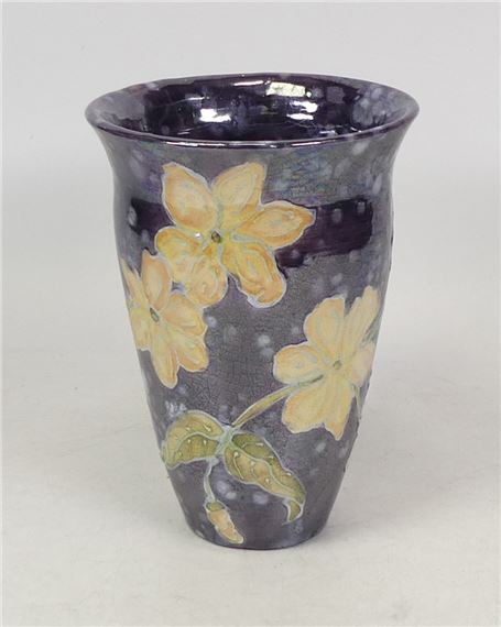 Lise B. Moorcroft Crystalline Glaze Yellow Jasmine Vase. Height: 15.5cm
