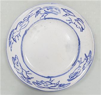 Lise B. Moorcroft Central School of Art & Design Tin Glazed Geese Design. Diameter: 45.5cm - Lise B. Moorcroft