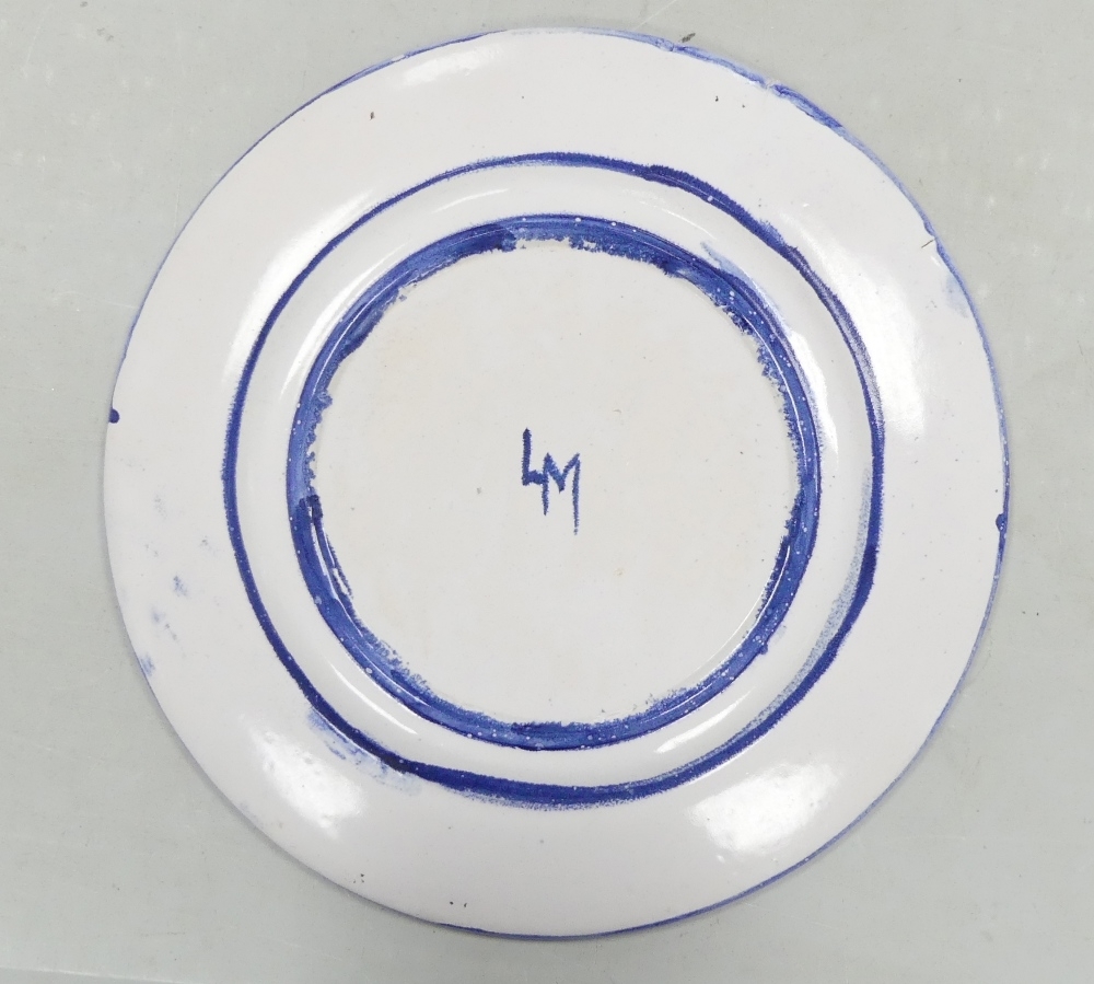 Artwork by Lise B. Moorcroft, Lise B. Moorcroft Central School of Art & Design Tin Glazed Geese Design. Diameter: 45.5cm, Made of Tin Glazed