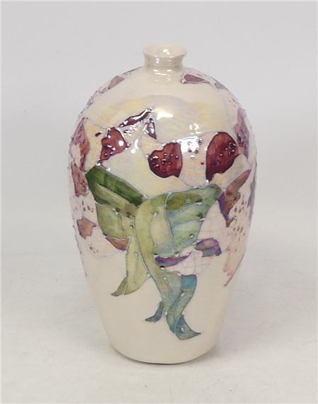 Lise B. Moorcroft Orchid Design Vase 2000's. Height: 17cm