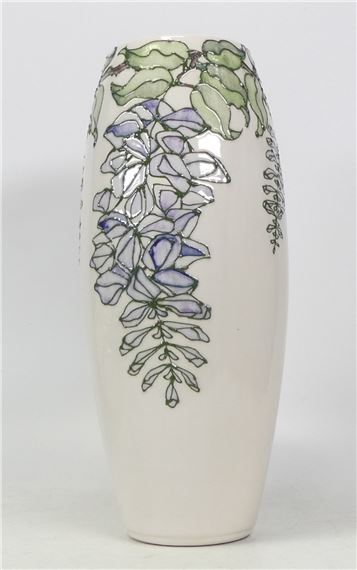 Lise B. Moorcroft Cast Wisteria Design Ovoid Vase. Height: 30.5cm by Lise B. Moorcroft