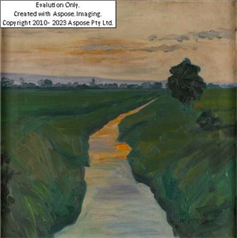 (Wien 1874-1930) Landschaft bei Dämmerung - Richard Sterer