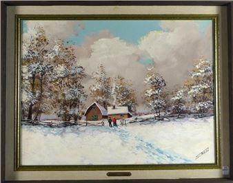 Untitled: Winter Scene at the Farm - Saverio Tralli