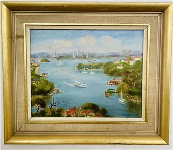 Original Betty Lang - Mosman Bay. Oil On Board. Signed Lower Right. Measures 24cm x 19cm. With Frame 30cm x 35cm - Betty Lang