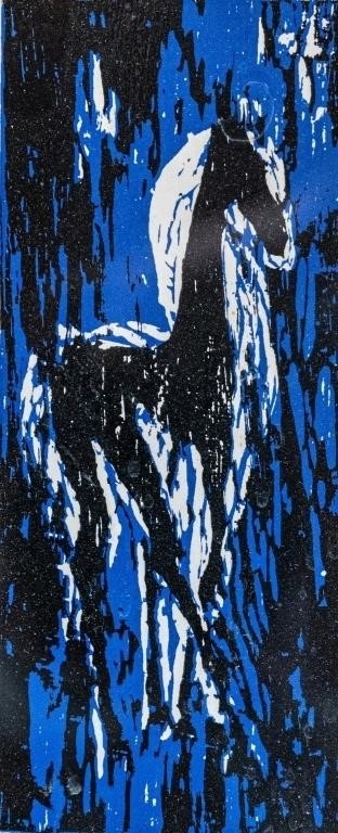 Artwork by Jessica Vandenburg, COLOURED ETCHING OF A HORSE SIGNED 'VANDENBURG, Made of COLOURED ETCHING