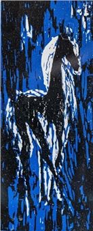 COLOURED ETCHING OF A HORSE SIGNED 'VANDENBURG - Jessica Vandenburg