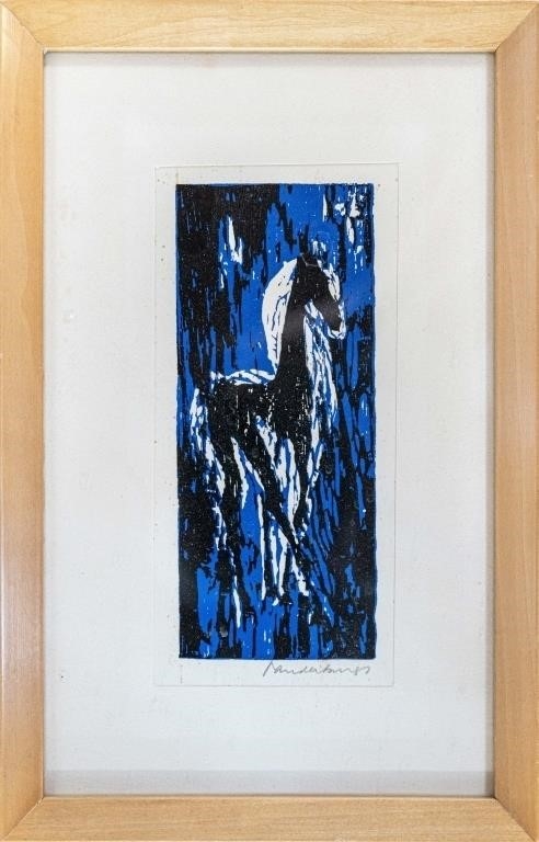Artwork by Jessica Vandenburg, COLOURED ETCHING OF A HORSE SIGNED 'VANDENBURG, Made of COLOURED ETCHING