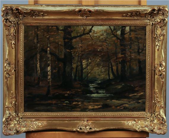 Waldinneres mit Bachlauf by Adolf Rheinert