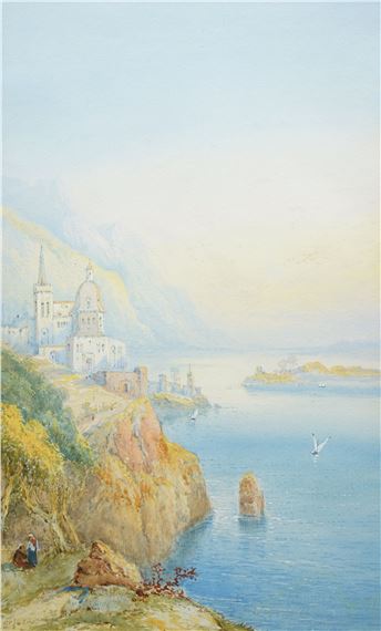 Edwin St John (British 1878-1961): 'Lake Lugano' by Edwin St. John
