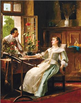 Rendezvous by the Window - Mihaly Munkacsy