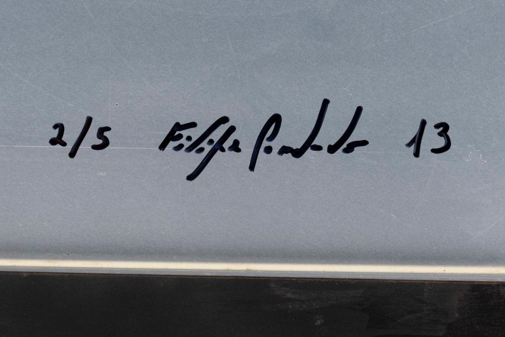 Artwork by Filipe Condado, CONDADO, Filipe, "Casas Vazias 1", Fotografia sobre alumínio, Assinado, Dim. aprox.: 50 x 50 cm., Made of tin