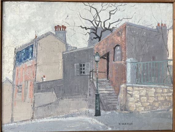 Henri Van Moé (1930-1989) Rue Saint-Vincent, Oil on canvas Titled on back H: 45x60.5 cm by Henri Van Moé