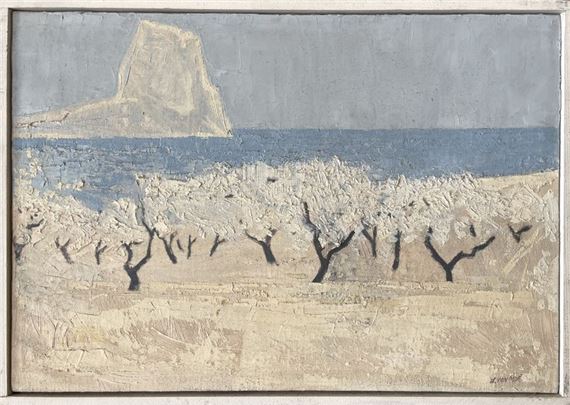 Henri Van Moé (1930-1989) Les amandiers, Oil on canvas Signed lower right Signed and titled on back H: 38x54.5 cm by Henri Van Moé