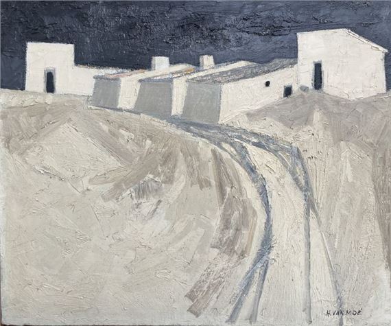 Henri Van Moé (1930-1989) Les fours à chaux, Oil on canvas Signed lower right Titled on back H : 53,5x65 cm by Henri Van Moé