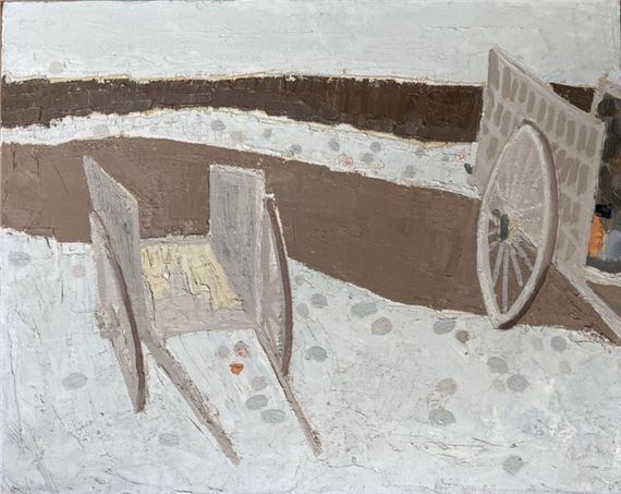 Henri Van Moé (1930-1989) Untitled (Charette), Oil on canvas H: 32.5x41 cm by Henri Van Moé