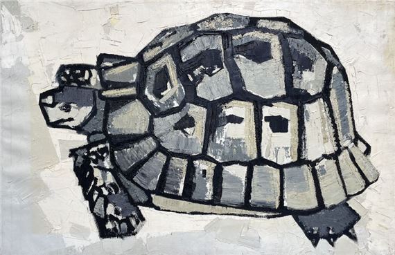 Henri Van Moé (1930-1989) Untitled (Turtle), Oil on canvas H: 65x100 cm by Henri Van Moé