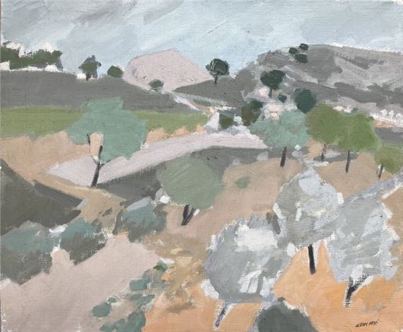 Henri Van Moé (1930-1989) Untitled (Mountain landscape), Oil on canvas Signed lower right H: 54x65 cm