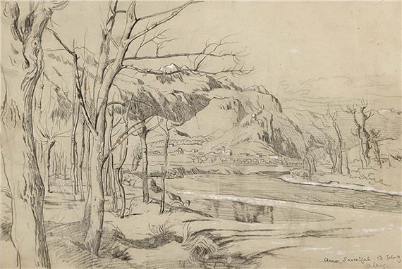 Bick über den Sarca auf Arco in Trient by Albert Lang, 1899