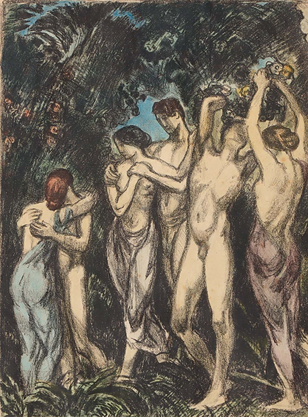 Artwork by Ludwig von Hofmann, Liebesgarten, Made of Lithograph