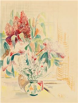 Blumenstilleben mit Maiglöckchen und Flieder - Eugen Knaus