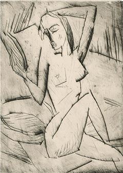 Akt mit Spiegel - Dorothea Maetzel-Johannsen