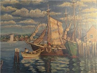 Harbor scene - F. Groat