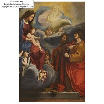 MADONNA WITH CHILD AND SAINTS COSMA AND DAMIAN - Fabrizio Boschi