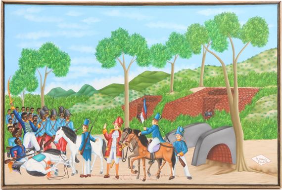 the Haitian General's horse was killed and it was such a valiant fight that everyone applauded and the French gave the loosing General another horse
