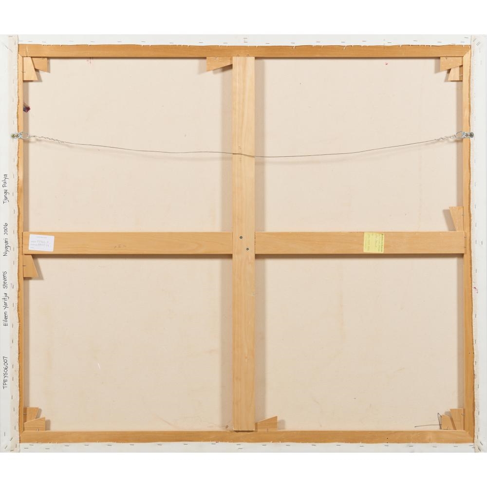 Artwork by Eileen Yaritja Stevens, EILEEN YARITJA STEVENS (c.1919-2008) (Language group: Pitjantjatjara) Piltari 2006 synthetic polymer paint on canvas 124.5 x 144cm, Made of synthetic polymer paint on canvas