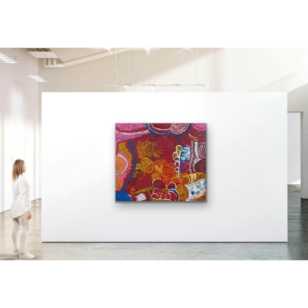 Artwork by Eileen Yaritja Stevens, EILEEN YARITJA STEVENS (c.1919-2008) (Language group: Pitjantjatjara) Piltari 2006 synthetic polymer paint on canvas 124.5 x 144cm, Made of synthetic polymer paint on canvas