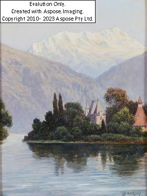 Artwork by Josef Ferdinand Benesch, (Kumrovitz bei Brünn 1875-1954 Wien) Thunersee in der Schweiz, Made of oil on cardboard
