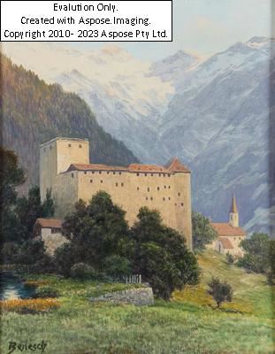 (Kumrovitz bei Brünn 1875-1954 Wien) Schloss Kaprun by Josef Ferdinand Benesch