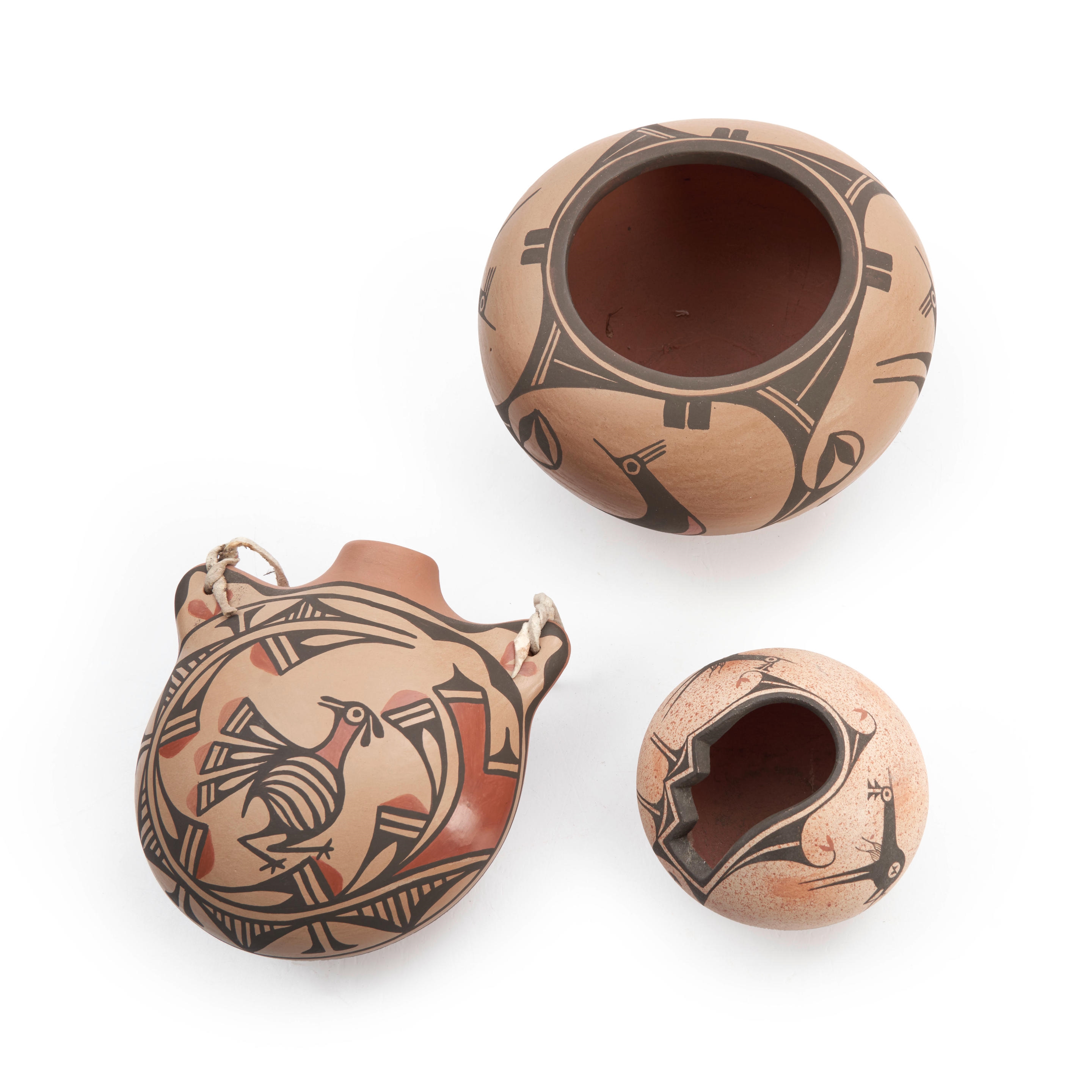 Artwork by Ruby Panana, Eleanor Pino Griego, Three vessels, Made of pottery