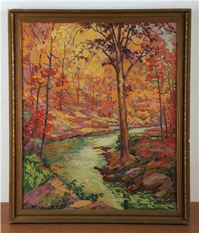 Edward E Walters Impressionist Landscape Painting - Edward Walters