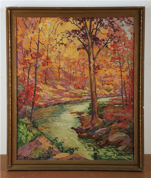 Edward E Walters Impressionist Landscape Painting by Edward Walters