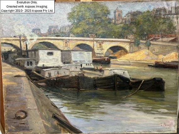 Les péniches à quai by Louis Petit, 1906