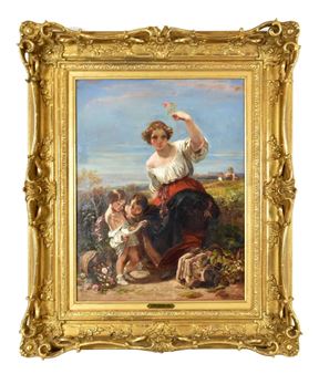 CAMILLE ROQUEPLAN (French. 1803-1855) PAINTING - Camille Joseph Etienne Roqueplan
