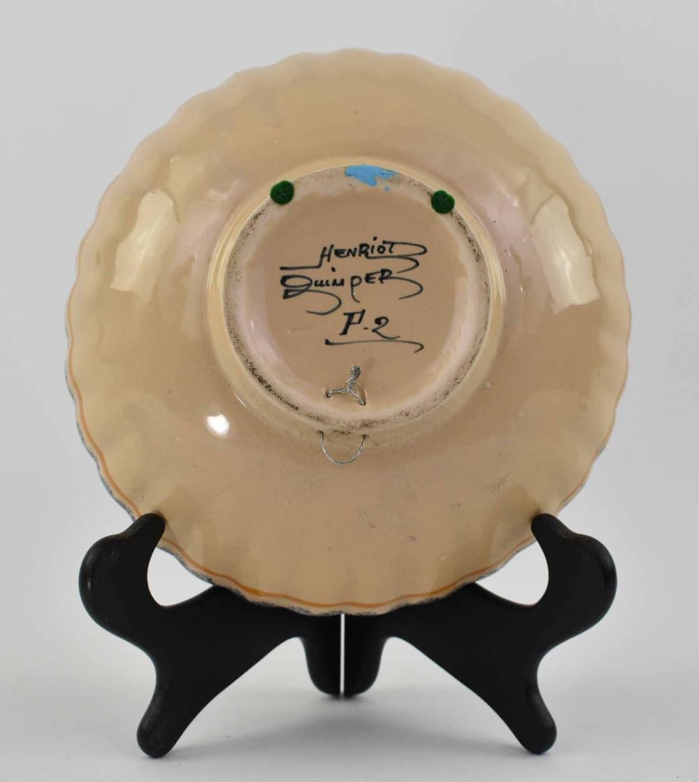 Artwork by Henriot Quimper, HENRIOT QUIMPER FAIENCE BRETONNE BRODERIE BOWL