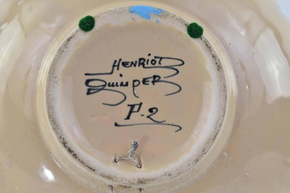 Artwork by Henriot Quimper, HENRIOT QUIMPER FAIENCE BRETONNE BRODERIE BOWL