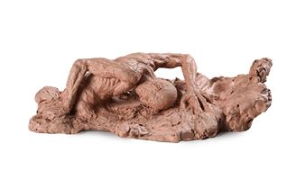 Adrien Bovy (1880-1957), Homme sortant de terre, sculpture en terre cuite, 10x31,5x17,5 cm - Adrien Bovy