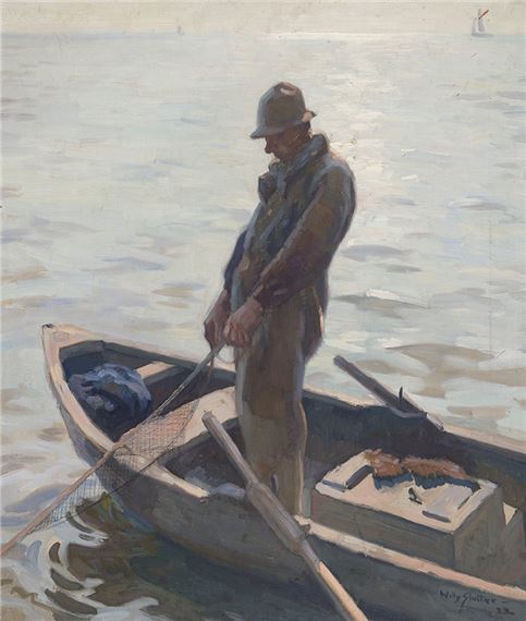 Fisherman by Willy Sluiter, dated 1922