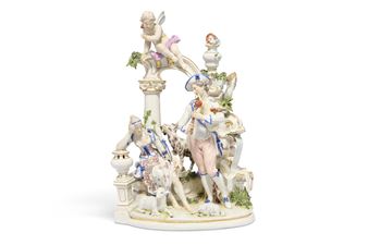 A LUDGWIGSBURG PORCELAIN GROUP - Johann Wilhelm Beyer