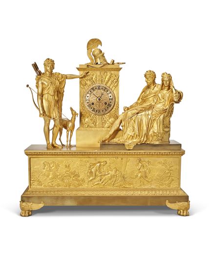 AN EMPIRE ORMOLU MANTEL CLOCK - Charles-Isidore Choiselat