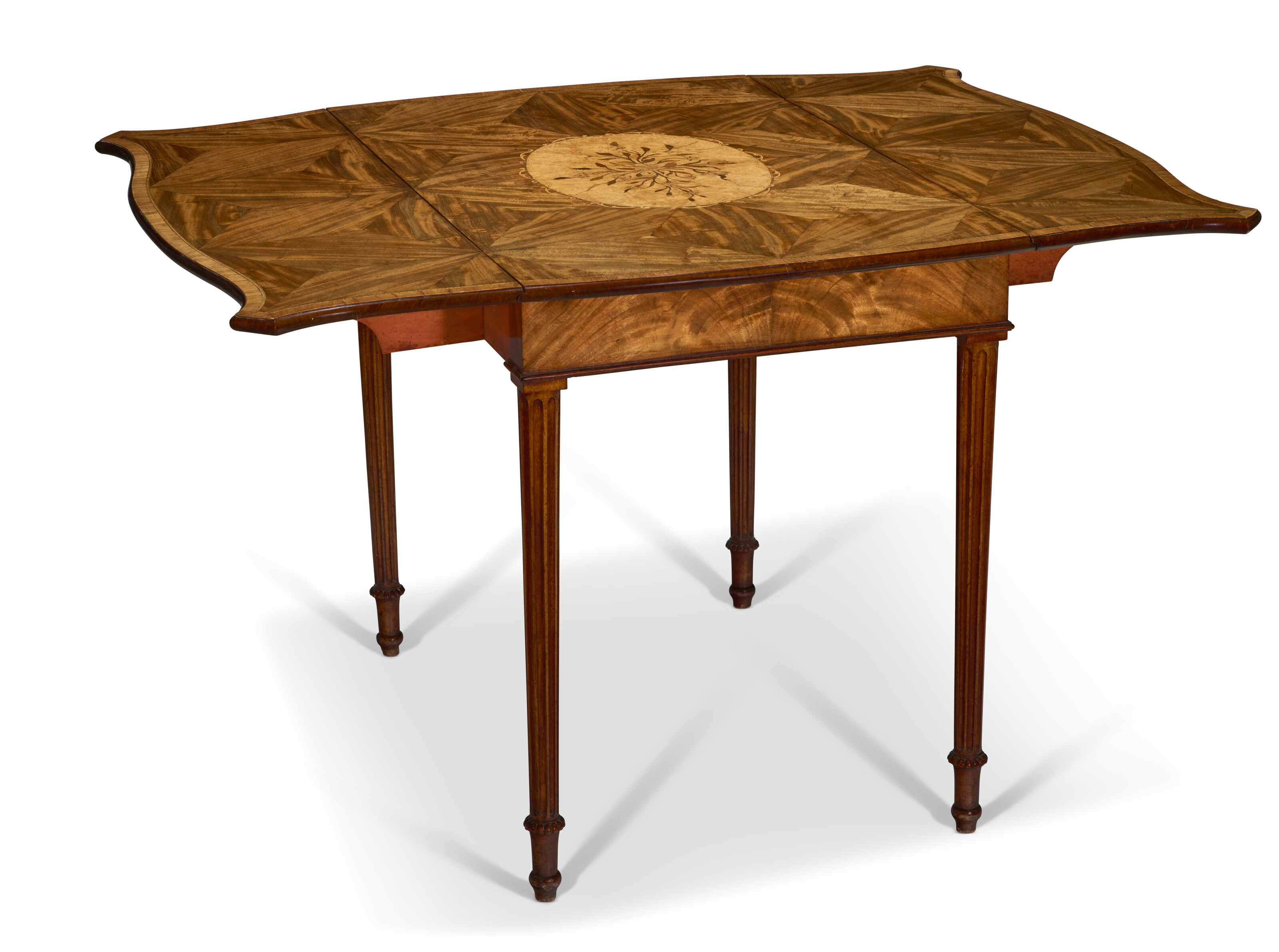Artwork by Henry Hill Of Marlborough, A GEORGE III MAHOGANY AND TULIPWOOD-BANDED AND MARQUETRY-INLAID PEMBROKE TABLE, Made of MAHOGANY AND TULIPWOOD-BANDED AND MARQUETRY
