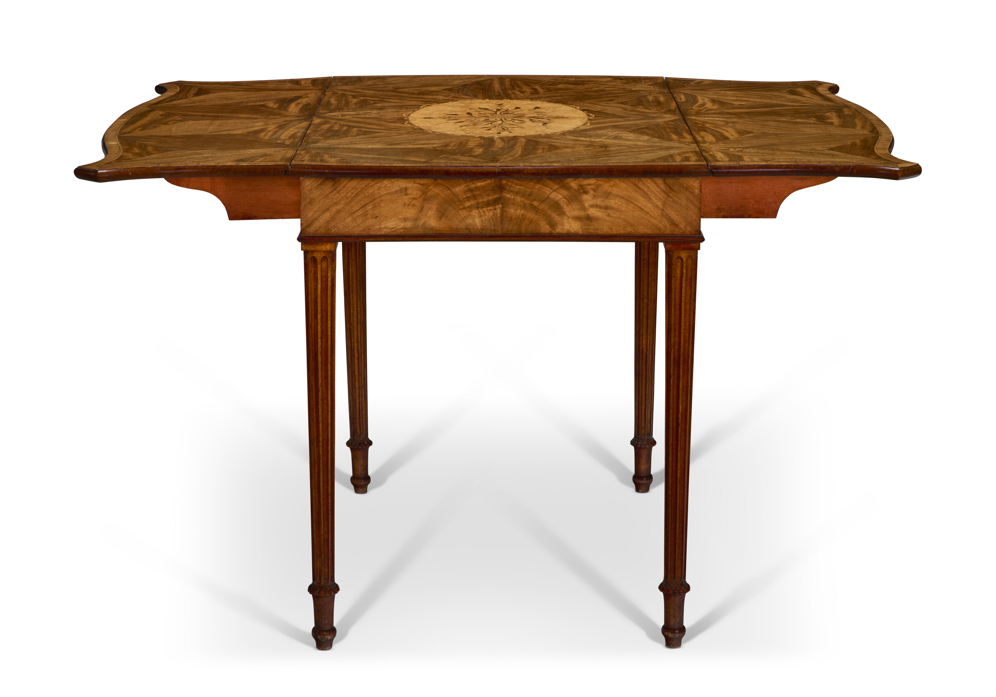Artwork by Henry Hill Of Marlborough, A GEORGE III MAHOGANY AND TULIPWOOD-BANDED AND MARQUETRY-INLAID PEMBROKE TABLE, Made of MAHOGANY AND TULIPWOOD-BANDED AND MARQUETRY