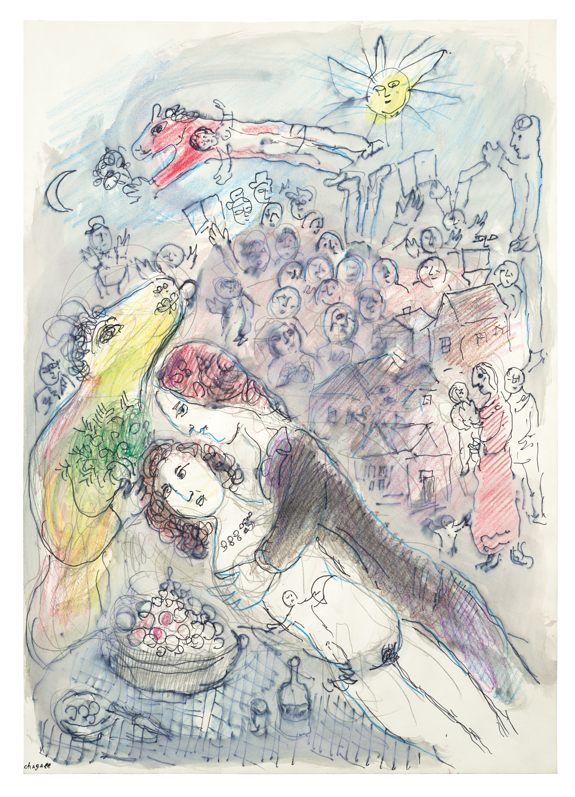Marc Chagall | Tendresse autour d'une table (1977 - 1978) | MutualArt