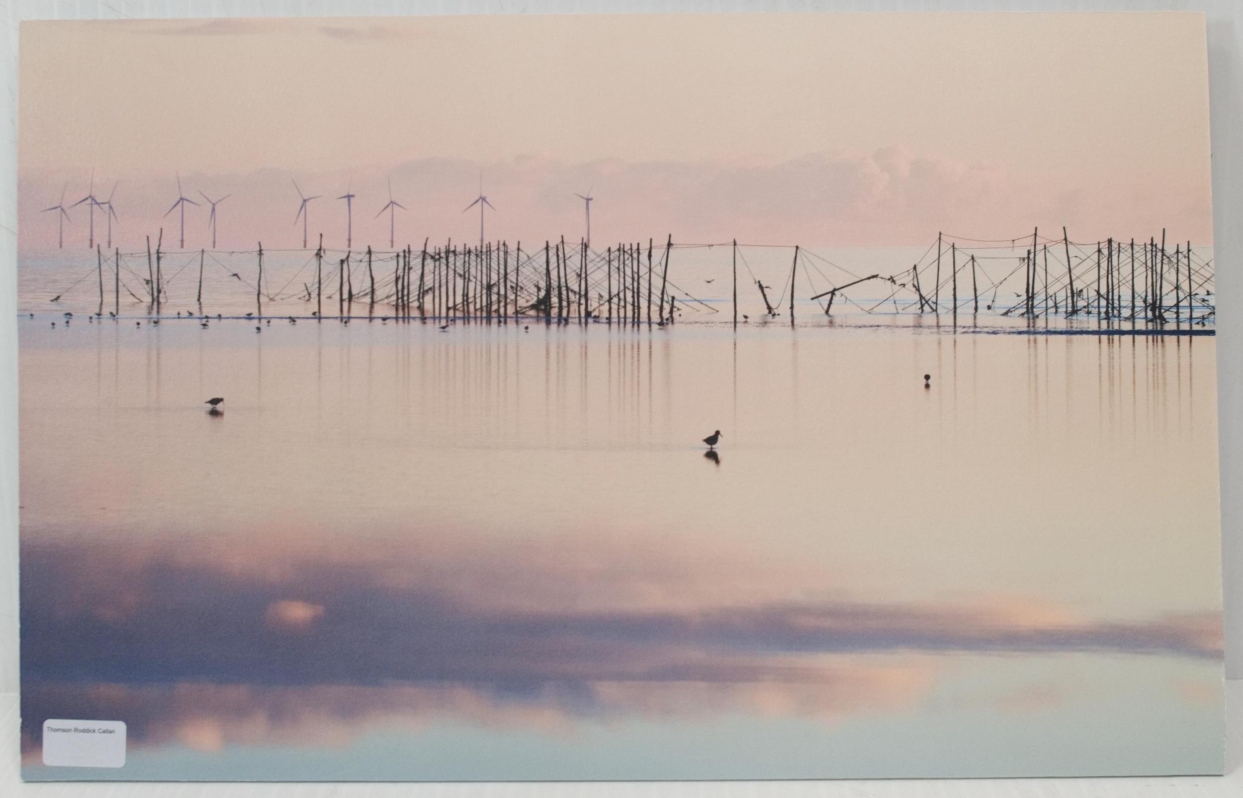 Artwork by Roger Lever, Breakfast at Dawn on the Solway, Made of photograph on aluminium