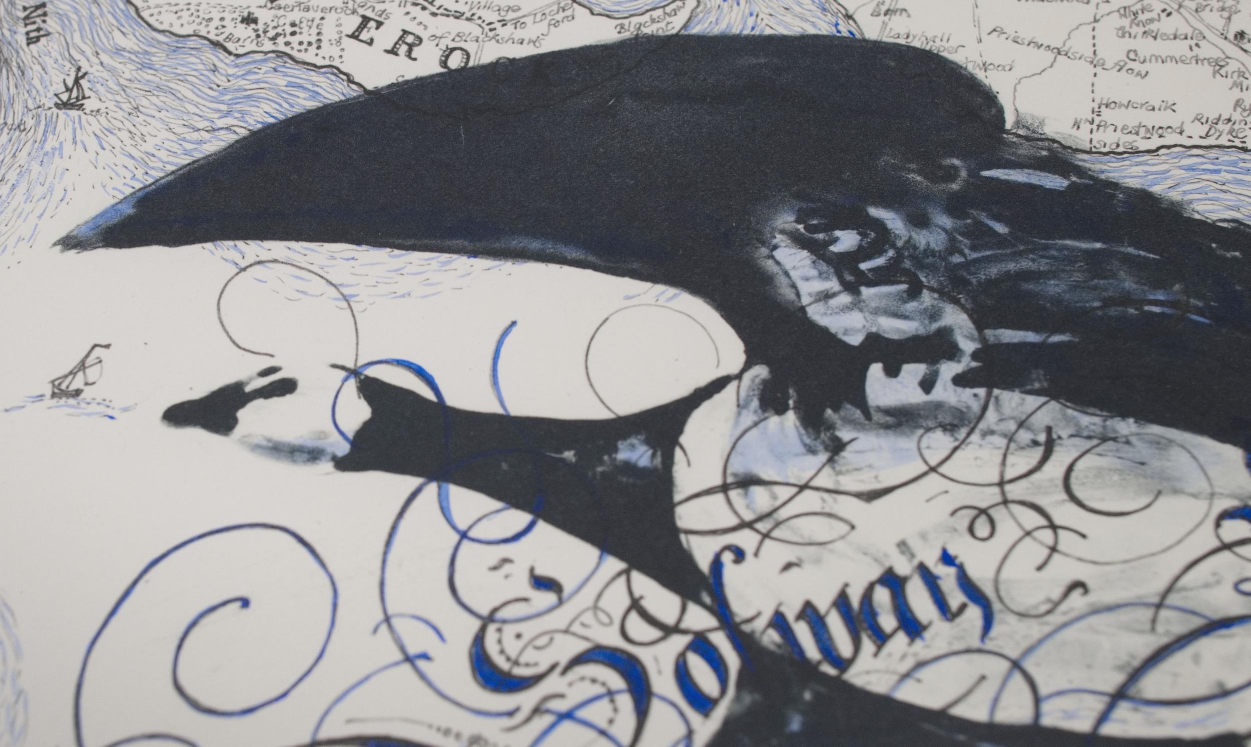 Artwork by Pamela Grace, 
Solway Flight
Signed, two-plate etching, 44cm x 54cm. ARR, Made of plate etching